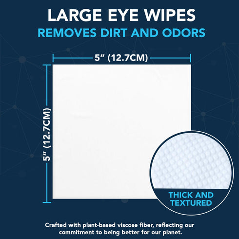 NOVEHA 100 Dog Eye Wipes, Plant-Based Eye Wipes for Dogs to Remove Eye Debris, Tear Stains & Discharge (100 Count)