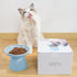 Extra Wide Elevated Cat Bowls, Ceramic Cat Food Bowl 6.2" Raised Dish, Whisker Fatigue Free, Blue