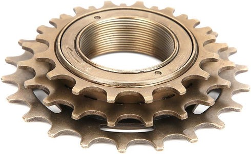Single Speed Bike Freewheel, Metal 3 Speed Flywheel Bicycle Accessory for Mountain Road Bike (Threaded Type, 16/19/22T)