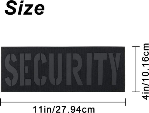 Large Reflective Laser Cut Security Patch, 11x4 inches with Hook and Loop for Vests and Backpacks