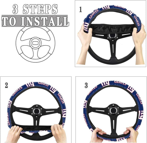 fit Giants Steering Wheel Cover for car Gifts,Universal Fit 14-15 Inch for Most car for Giants Car Accessories for Sports Fans. (for JR) by ALTMSTE