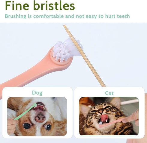 2 Pack Dog Toothbrush - Mini Head Soft Tooth Brush for Deep Clean, Portable for Small Pets