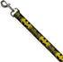 Dog Leash Batman Shield Close Up Sketch Black Yellow 4 Feet Long 0.5 Inch Wide