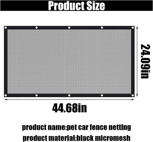 Car Dog Barrier Net, Auto Protection Fence Net Backseat Mesh Pet Barrier, Car Stretchable Obstacle Mesh Divider Net Car Adjustable Safety Mesh for Most Cars, Trucks, SUVs (44"×24") by JOYCOURT