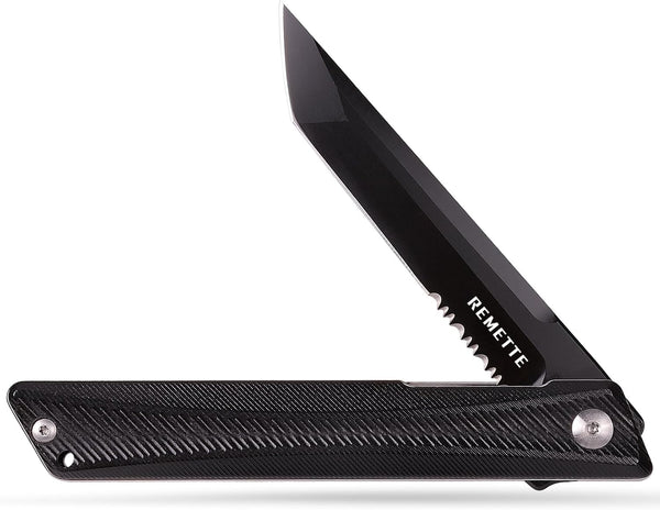 Tactical Pocket Knife GD22K, D2 Steel Tanto Folding Knife with Durable G10 Handle, EDC Knife for Men Women