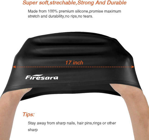 Firesara Swim Cap, Updated 3D Ergonomic Design for Women, Kids, Men, and Adults with Nose Clip and Ear Plugs