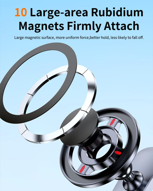 Zenithra 17/16/15/14/13/12 Ultra-Secure Magnetic Golf Cart Phone Mount | Compatible with iPhone & MagSafe Cases |