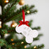 Kate & Milo Christmas Pet Paw Print Bone Ornament, Holiday Decor, Pawprint Clay Impression Kit, White