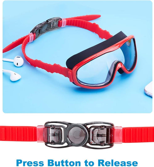KAILIMENG Kids Swim Goggles, 2 Pack Anti-Fog Anti-UV Swimming Goggles for Ages 3-15