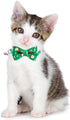 Malier 2 Pack Christmas Cat Collars Breakaway with Bow Tie and Bell, Classic Buffalo Plaid Kitten Collar for Cats