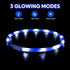 HIGO Light Up Dog Collar, Lightweight LED Necklace for Dogs, USB Rechargeable, Blue-Silicone