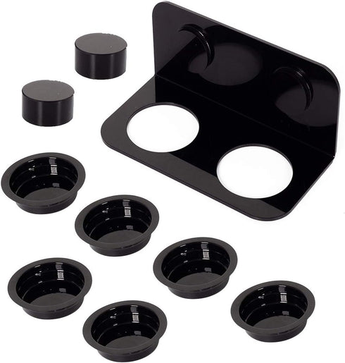 WACOOL Magnetic Reptile Ledge, Acrylic Gecko Feeding Ledge with 6PCS Cups for Geckos and Chameleons