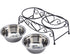 Dog Feeder, Stainless Steel Double Dog Food Bowl, Cat Water Bowls with Feeder Dishes Shelf Stand