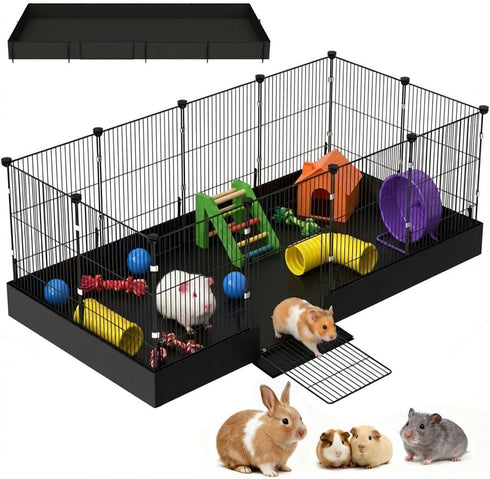 Guinea Pig Cages DIY Small Animal Playpen with Waterproof Liner, Expandable Cage