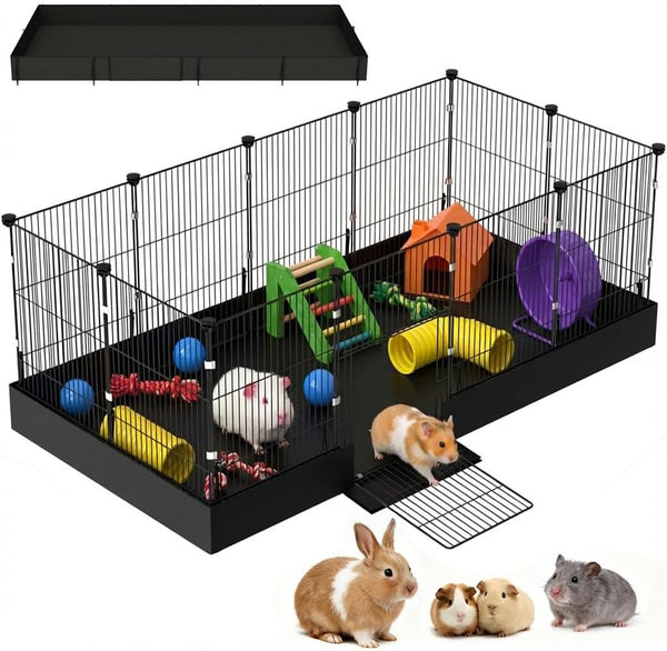 Guinea Pig Cages DIY Small Animal Playpen with Waterproof Liner, Expandable Cage