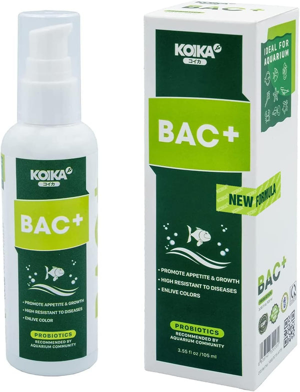 BAC+ Aquarium Probiotics, Pleasant Smell, Disease Resistance, Immunity Boosting (New Formula), 105ml