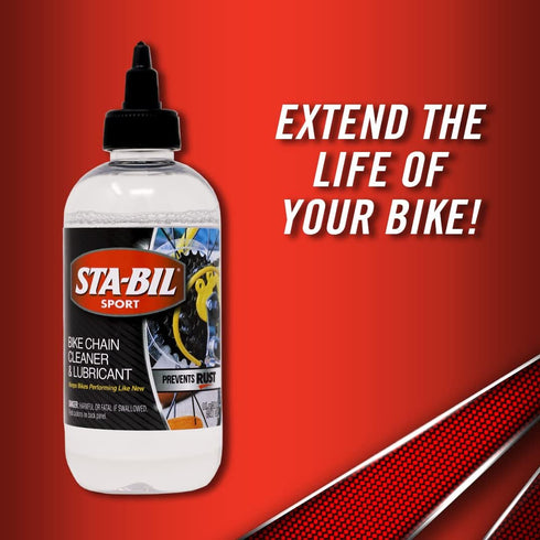 STA-BIL SPORT Bike Chain Cleaner & Lubricant - Prevents Rust on Chains, Cables, and Derailleurs, Premium Lubricant, 8oz