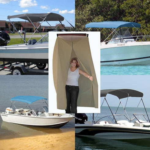 Privacy Tent for Boats - Pull-Down Type Privacy Curtain Suitable for Bimini Top