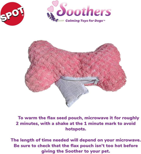 SPOT Soothers Warm Hug Bone, Calming Plush Dog Toy with Lavender Beads for Small to Medium Dogs