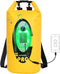 Waterproof Dry Bag with Solar Bluetooth Speaker & Light, 20L Roll Top Dry Sack for Kayaking, Hiking