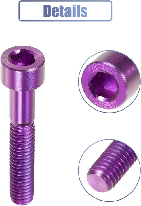 uxcell Pink Universal M6x35 Bike Stem Bolt, Bicycle Headset Stem Bolt Accessory