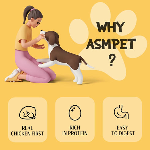 100% ASMPET Dog Chicken Jerky Treats, Made with Real Chicken Breast, High Protein & Grain Free