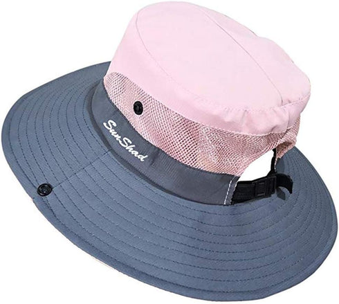 UPF 50+ Wide Brim Sun Hat - Waterproof UV Protection Bucket Boonie Hat for Women