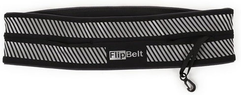 FlipBelt Reflective Running Belt, Large, BLACK