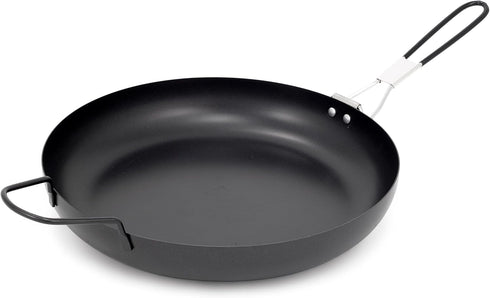 GSI Outdoors 12" Steel Nonstick Frypan with Foldable Handle for Backpacking, Camping, and Outdoors