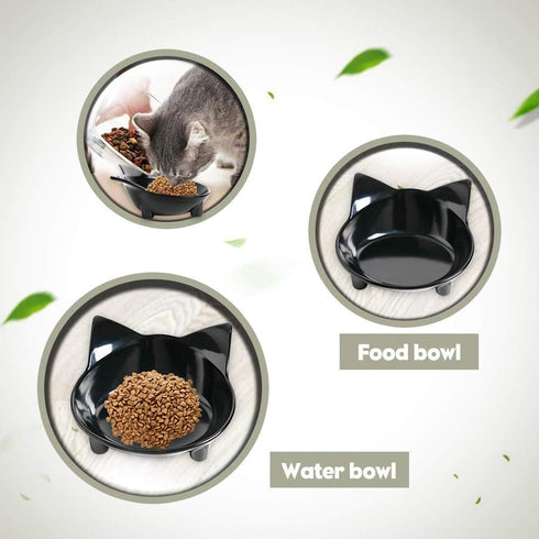 Skrtuan Non-Slip Cat Bowl, BPA Free Melamine, Easy to Clean Shallow Design for Cats
