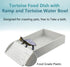 GSYUWIH 5 Set,Gray Pcs Tortoise Water Dish Tortoise Water Dish with Ramp and Turtle Water Bowl,Turtle Feeder Ball,Scrub