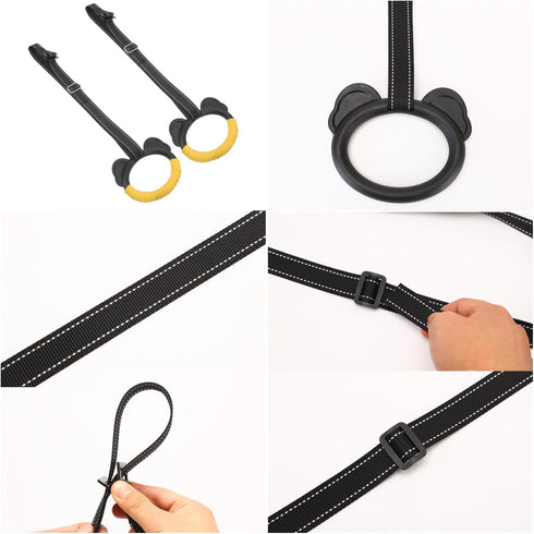 SquEqu Kids Gymnastic Rings with Adjustable Straps Pull up Olympic Rings for Kids Pull Up Bar Doorway Chin up Bar