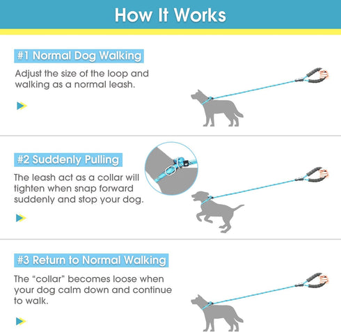 BAAPET 6 Feet Anti-Choking Dog Leash, Black, Durable Rope Cover, Padded Handle, Training with Poop Bags