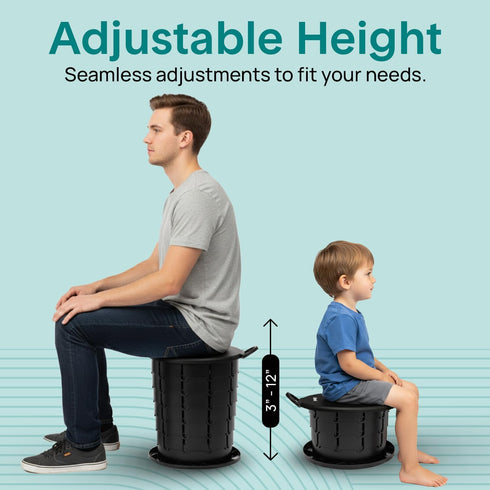 350 lbs SereneLife Portable Camping Toilet Foldable Travel Potty with Adjustable Height, Up to Capacity, Lid, Non-Slip