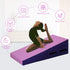 Folding Incline Gymnastics Mat for Tumbling, Folding Tumbling Mats Cheese Wedge Incline Mat with Non-Slip PU Leather