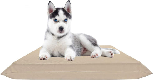 Waterproof Soft Durable Beige Elastic Dog Bed Cover, Machine-Washable Medium Size (37"x25")