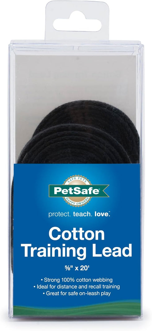 PetSafe Cotton Training Lead, 5/8" x 20', Black, Model: CTLD-5/8-X-20
