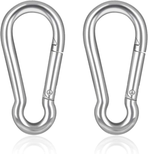 Lifesport Gear 316 Marine Grade Marked Stainless Steel Carabiner Clips, Heavy Duty Spring Snap Hooks for Gym