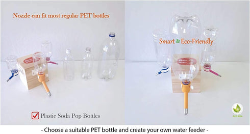 Choco Nose Mini No-Drip Water Bottle/Feeder - 10.2 oz, Green (C125) for Small Pets
