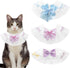 ANNUOZE 3 PCS Chiffon Cat Bibs with Bows, Sweet Lace Ruffle Dog Bib