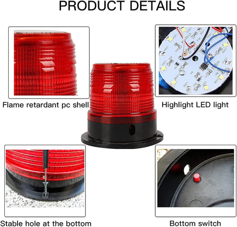 DYK&NX LED Anchor Light of Marine Boat Yacht Navigation with Solar Charging, PC Material, Waterproof and Dustproof
