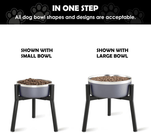 SHAINFUN Dog Bowl Stand for Large Dogs, Adjustable Tall Elevated Feeder for 7-10.6" Bowls, Metal Single Raised Holder