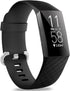 Hamile Bands for Fitbit Charge 4 / Charge 3 / Charge 3 SE, Waterproof Replacement Fitness Sport Band, Large, Black