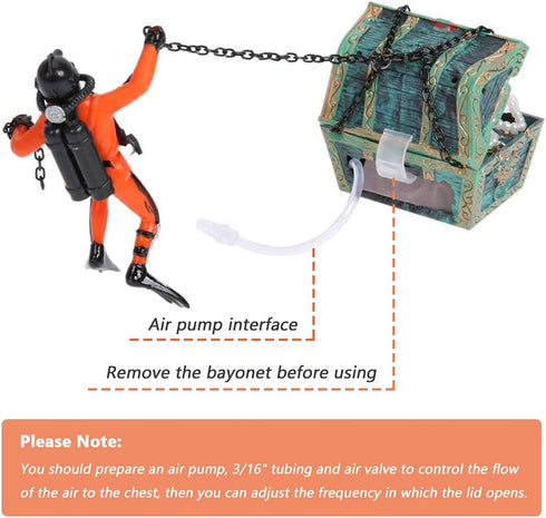 Mesee Aquarium Floating Diver Ornament, Micro Landscape Decor for Undersea Treasure Chest
