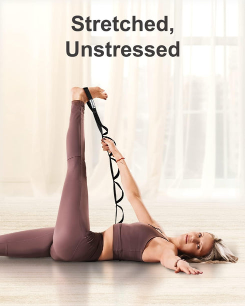 Tumaz Stretching Strap - 10 Loops Non-Elastic Yoga Strap for Physical Therapy, Yoga, Pilates, Flexibility