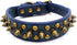 Spiked Dog Collar, Adjustable Pu Leather Pet Collars with Mushroom Rivet Studs for Cats and Dogs (L, Navy)