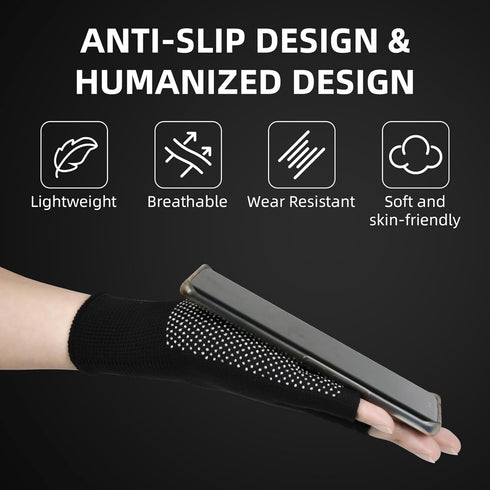Fingerless Workout Gloves for Men and Women, Half Finger Work Glove, Black Pilates Gloves with Grip, Fitness Exercise
