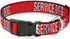 Buckle-Down Pet Collar, Plastic Buckle Dog Collar with Service Dog Text, 9.5 to 13 Inches, 1.0 Inch Wide