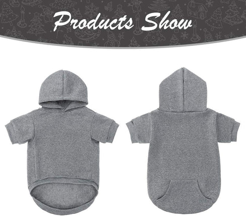 KOOLTAIL Basic Dog Hoodie, Soft and Warm Dog Sweater with Leash Hole and Pocket, Cold Weather Clothes for Small Medium