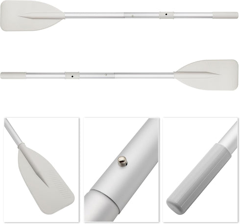 OMENI 2Pcs Dinghy Oars Kayak Paddle Boat Oars for Row Boat, Grey Aluminium Alloy Oars for Inflatable Boat